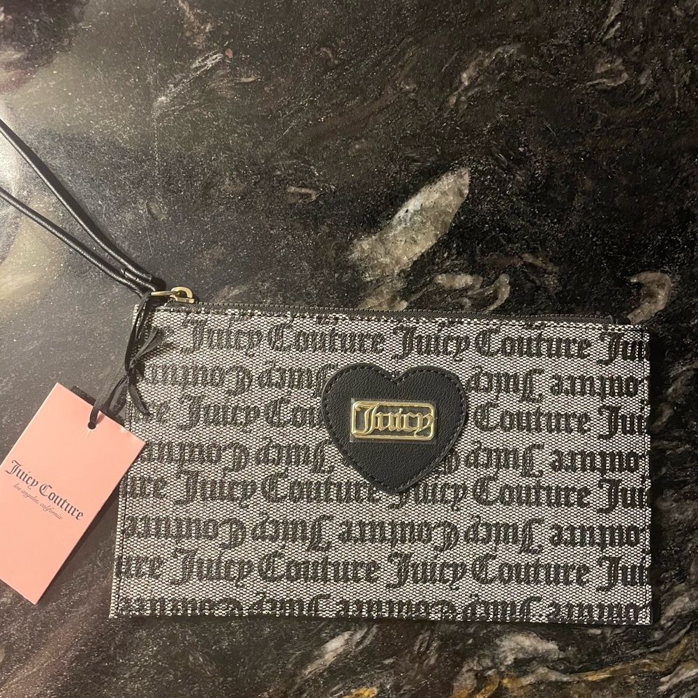 Juicy Couture Gothic Logo Black Statement Wristlet